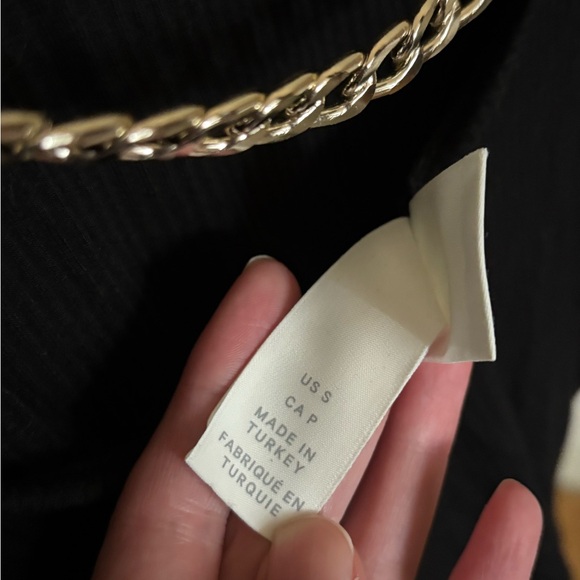 NEVER WORN H&M Backless Gold Chain Detail Bodysuit - Black, Small - Picture 7 of 8